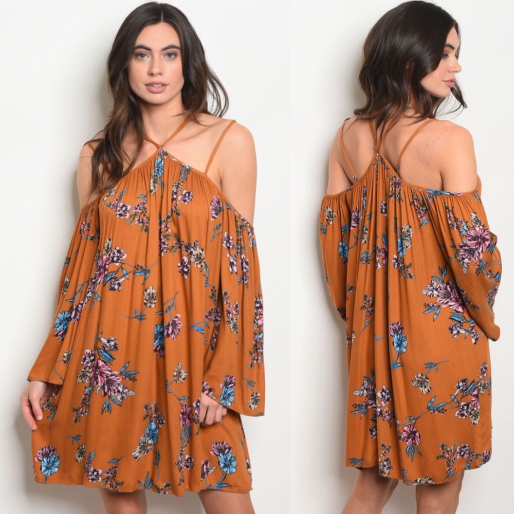 Last 1! NWT Women’s mustard Floral Dress Boutique
